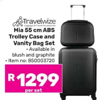 Mia 55 cm ABS Trolley Case and Vanity Bag Set