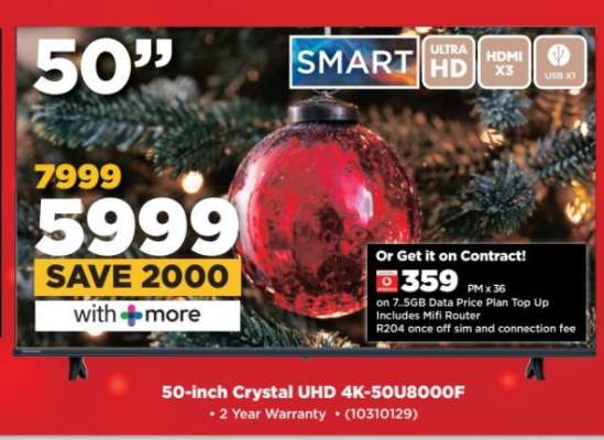 50-inch Crystal UHD 4K-50U8000F