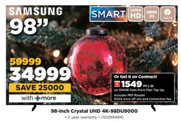 Samsung 98-inch Crystal UHD 4K-98DU9000