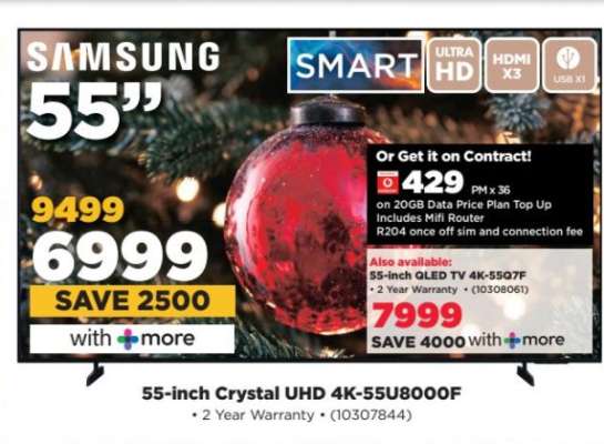 Samsung 55-inch Crystal UHD 4K-55U8000F