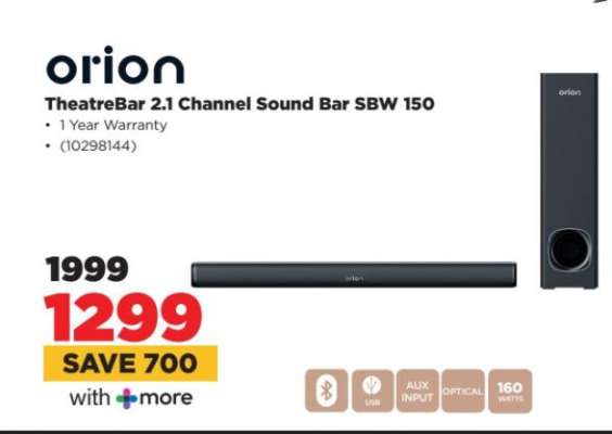 orion TheatreBar 2.1 Channel Sound Bar SBW 150