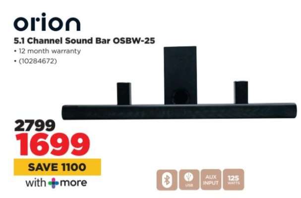 orion 5.1 Channel Sound Bar OSBW-25