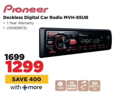 Pioneer Deckless Digital Car Radio MVH-85UB