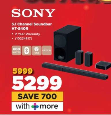 Sony 5.1 Channel Soundbar HT-S40R