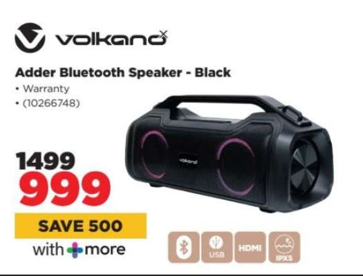 Volkano Adder Bluetooth Speaker - Black