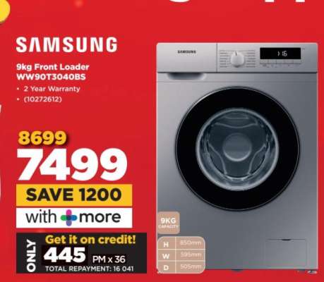 Samsung 9kg Front Loader WW90T3040BS