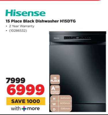 Hisense 15 Place Black Dishwasher H15DTG