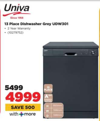 13 Place Dishwasher Grey UDW301