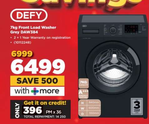 DEFY 7kg Front Load Washer Grey DAW384
