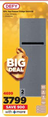 DEFY 157L Top Freezer Fridge DAD259