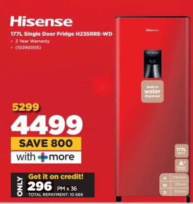 Hisense 177L Single Door Fridge H235RRE-WD
