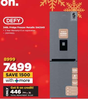 DEFY 348L Fridge Freezer Metallic DAC645