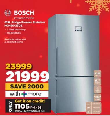 Bosch 619L Fridge Freezer Stainless KGN86CI30Z