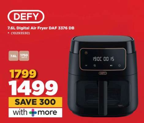 Defy 7.6L Digital Air Fryer DAF 3376 DB