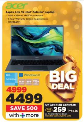 Aspire Lite 15 Intel Celeron Laptop