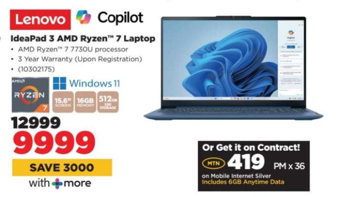 Lenovo IdeaPad 3 AMD Ryzen 7 Laptop