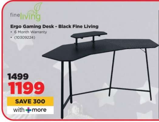 Ergo Gaming Desk - Black Fine Living