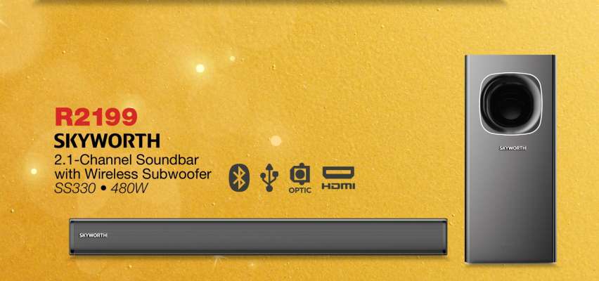 SKYWORTH 2.1 Channel Soundbar with Wireless Subwoofer