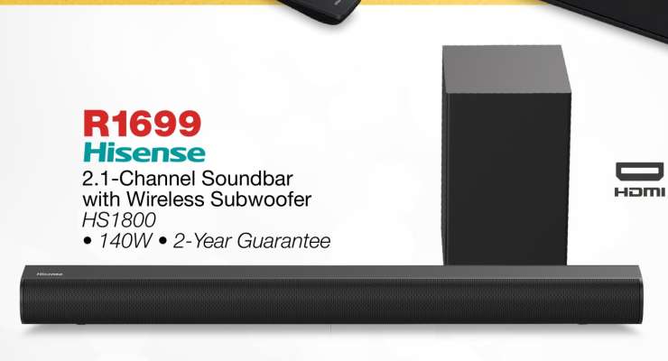 Hisense 2.1-Channel Soundbar with Wireless Subwoofer HS1800