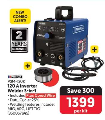 PRO-MAX PSM-120K 120 A Inverter Welder 3-in-1