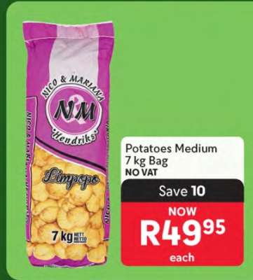 Potatoes Medium 7 kg Bag