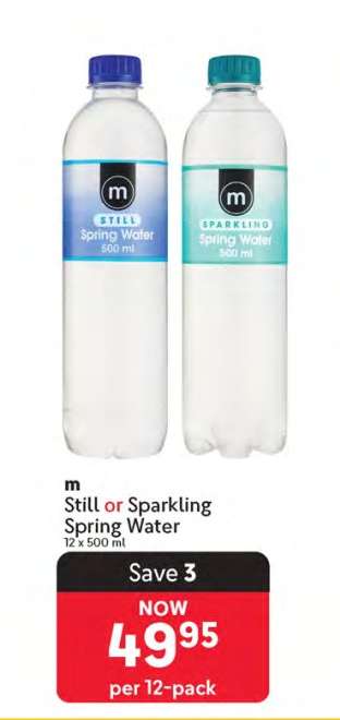m Still or Sparkling Spring Water