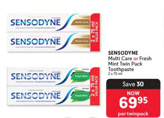 SENSODYNE Multi Care or Fresh Mint Twin Pack Toothpaste