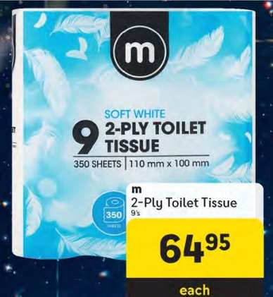 m 2-Ply Toilet Tissue 9's