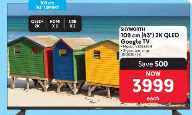 SKYWORTH 109 cm (43”) 2K QLED Google TV