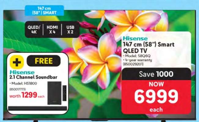 Hisense 147 cm (58") Smart QLED TV