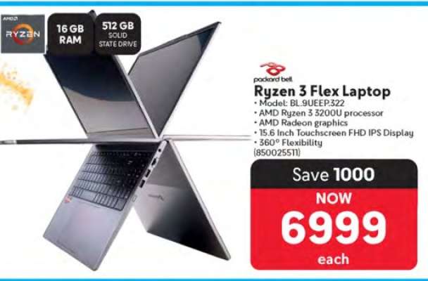 Packard Bell Ryzen 3 Flex Laptop