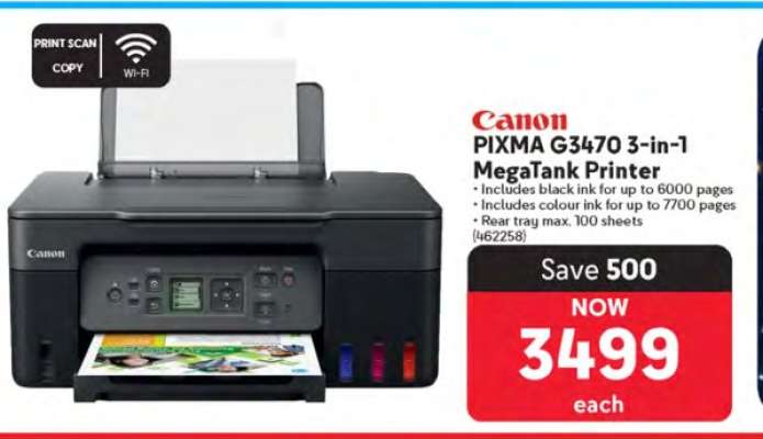 Canon PIXMA G3470 3-in-1 MegaTank Printer