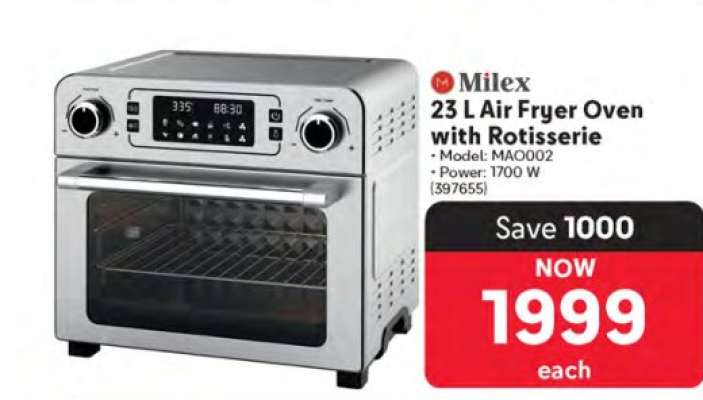 Milex 23 L Air Fryer Oven with Rotisserie