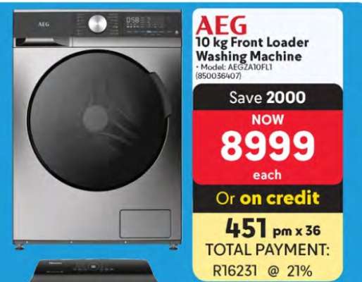 AEG 10 kg Front Loader Washing Machine