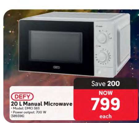 DEFY 20 L Manual Microwave