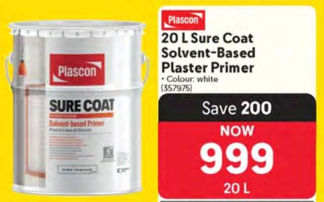 Plascon 20 L Sure Coat Solvent-Based Plaster Primer