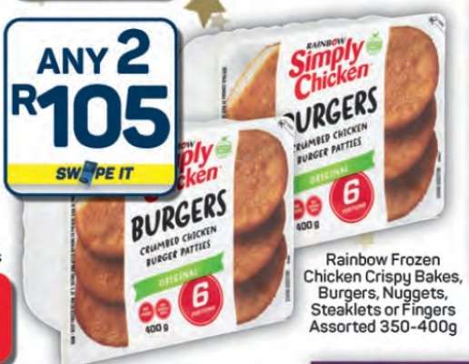 Rainbow Simply Chicken Burgers
