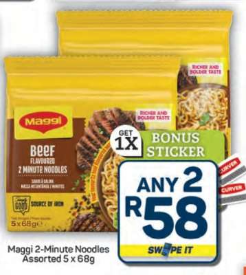 Maggi 2 Minute Noodles Assorted 5 x 68g