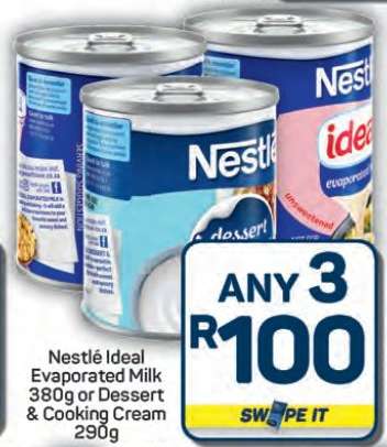 Nestlé Ideal Evaporated Milk or Dessert & Cooking Cream