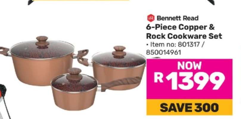 Bennett Read 6 Piece Copper & Rock Cookware Set