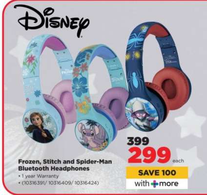 Frozen, Stitch and Spider-Man Bluetooth Headphones
