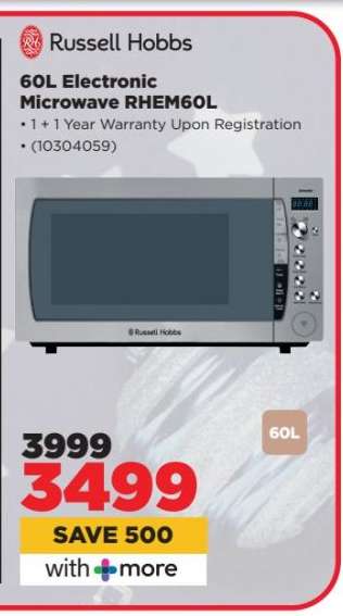 Russell Hobbs 60L Electronic Microwave RHEM60L
