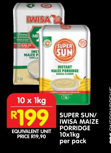 SUPER SUN/IWISA MAIZE PORRIDGE 10x1kg
