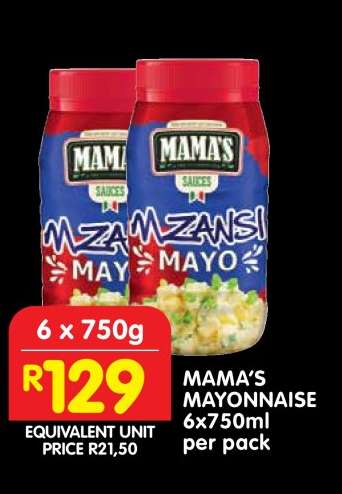 MAMA’S MAYONNAISE 6x750ml per pack