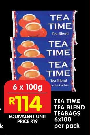TEA TIME TEA BLEND TEABAGS 6x100