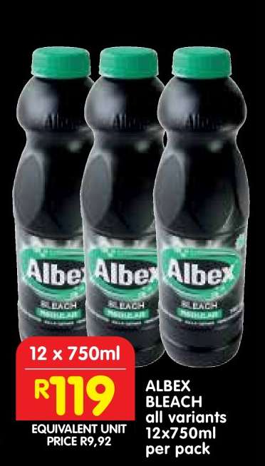 ALBEX BLEACH all variants 12x750ml per pack