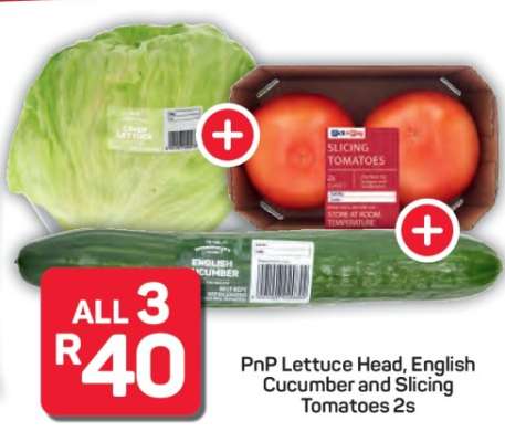 PnP Lettuce Head, English Cucumber and Slicing Tomatoes 2s