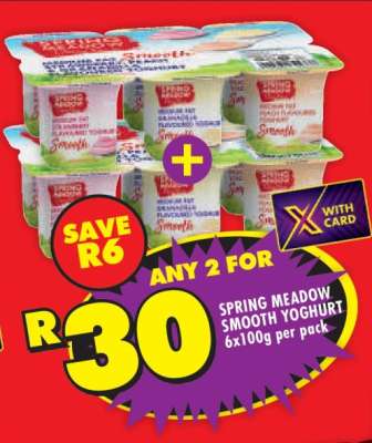 SPRING MEADOW SMOOTH YOGHURT 6x100g per pack