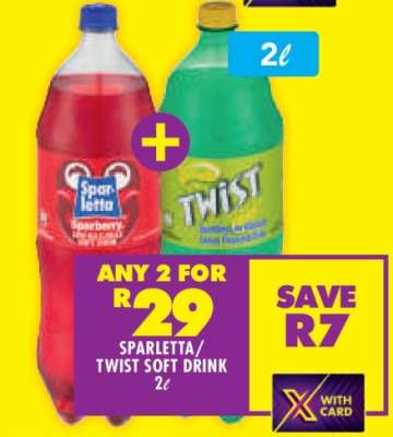 Sparletta/Twist Soft Drink 2L