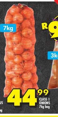 CLASS 1 ONIONS 7kg bag